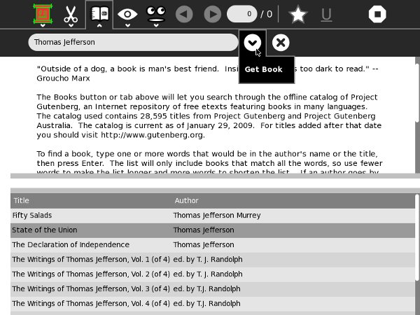 The Read Etexts Book Tab