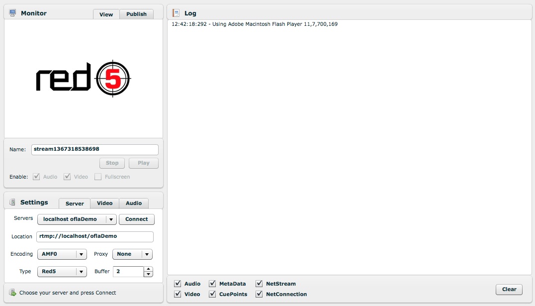 Red5 Publisher interface