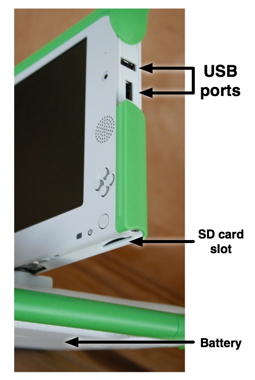 Right side ports + battery