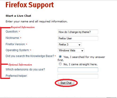 Chat firefox Test the