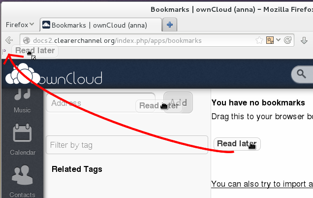 Using Tasks and Bookmarks ownCloud